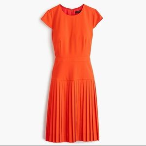 J Crew pleated dress, coral, 4P